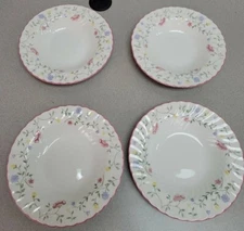  4 Johnson Brothers SUMMER CHINTZ Rimmed Soup Bowls