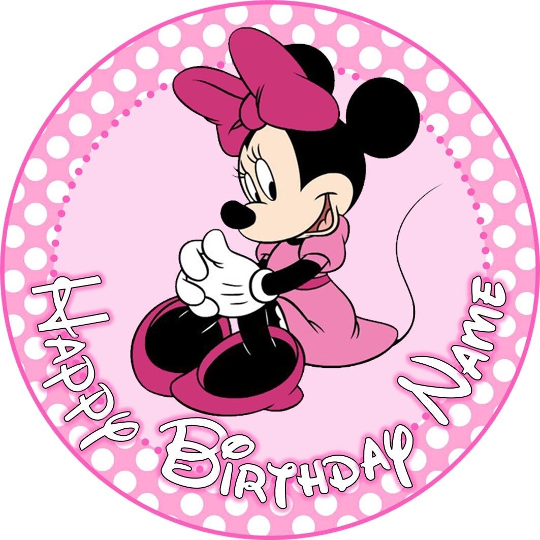 Printable MINNIE MOUSE Pink Birthday Cake Toppers. Party -  Portugal