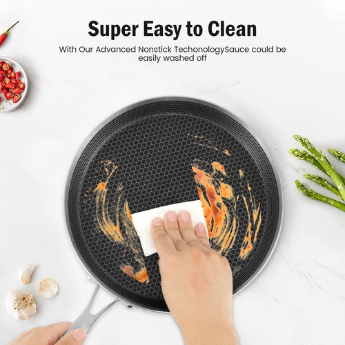 Crepe Pan Nonstick Honeycomb Dosa Pan Stainless Steel Pancake Pan Induction♵ - Picture 9 of 12