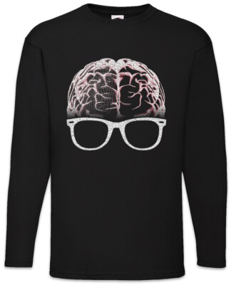Nerd Brain Langarm T-Shirt Fun Geek Nerd Computer Scientist Coder Gamer