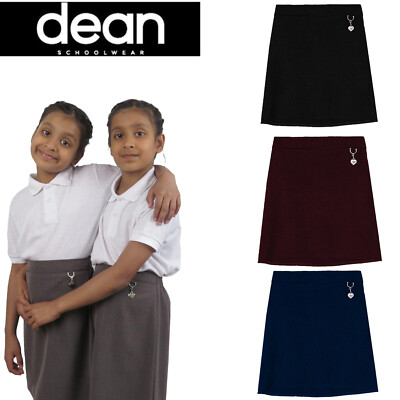 Mädchen Kinder Uni Schule Freizeit Rock Uniform Formell Tasche Herz Gummizug