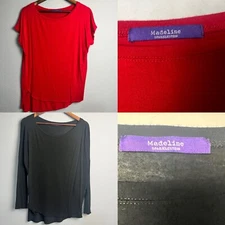 Lot of 2 Madeline Sparklestein Hi-Low Tunic Top Flowy Casual Everyday Tee S