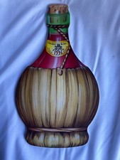 Vintage Cutting Board Melamine Wine Delta Chianti Bottle W/ Hanger