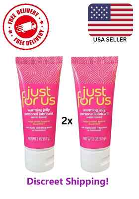 (Lot Of 2) Just For Us Warming Jelly Personal Lubricant Fragrance & Hormone Free