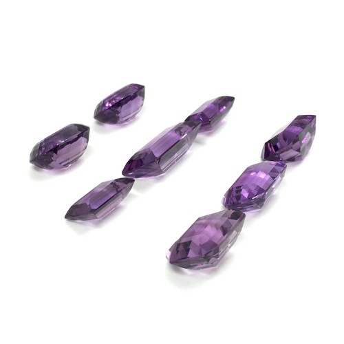 Bundle of 82.95ct 8pcs Purple Amethyst Carat Faceted Stones 16x12 17x12 - Picture 7 of 16