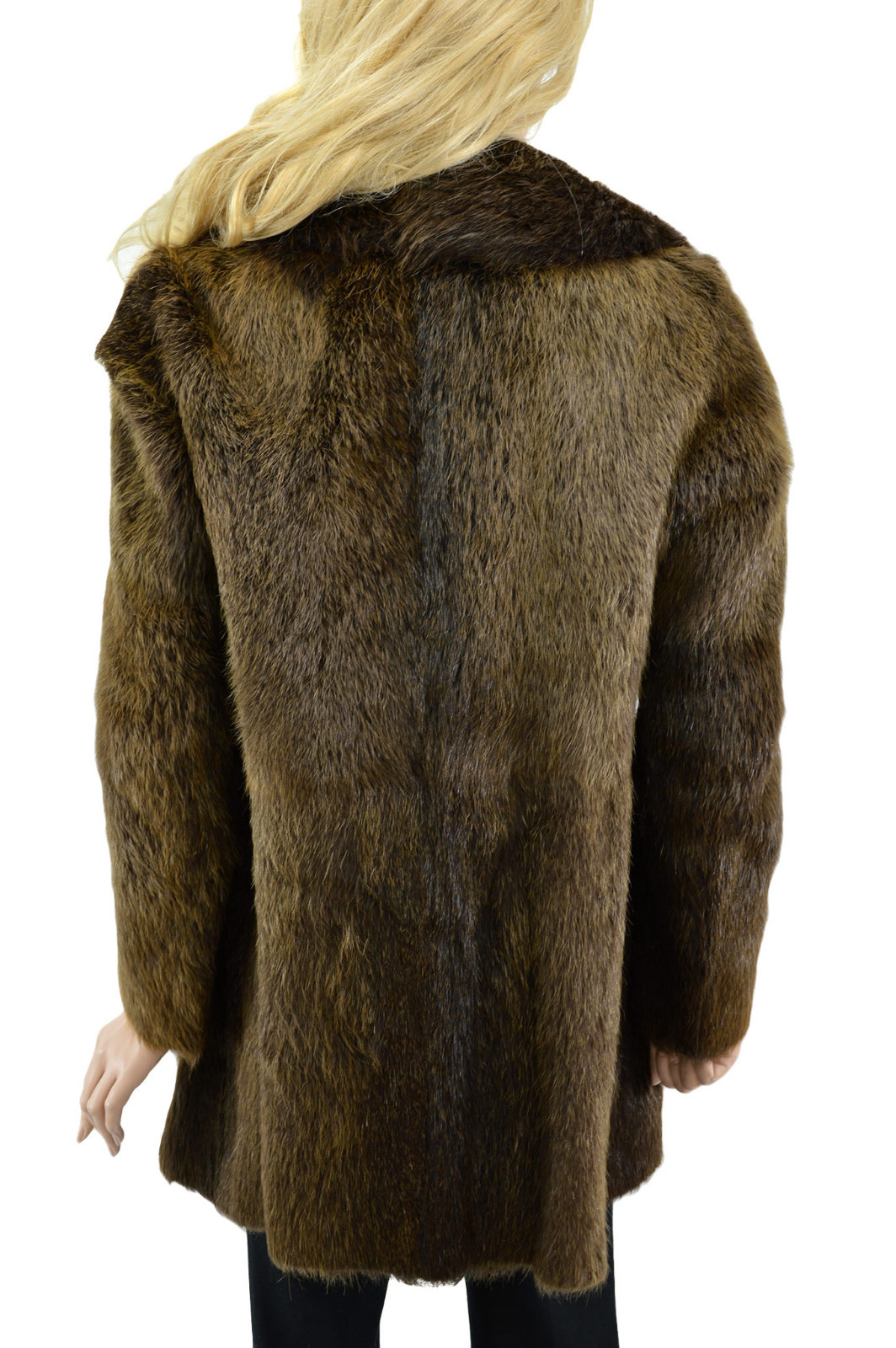 1.650 Brown BEAVER Fur Women's Coat Jacket Size M eBay