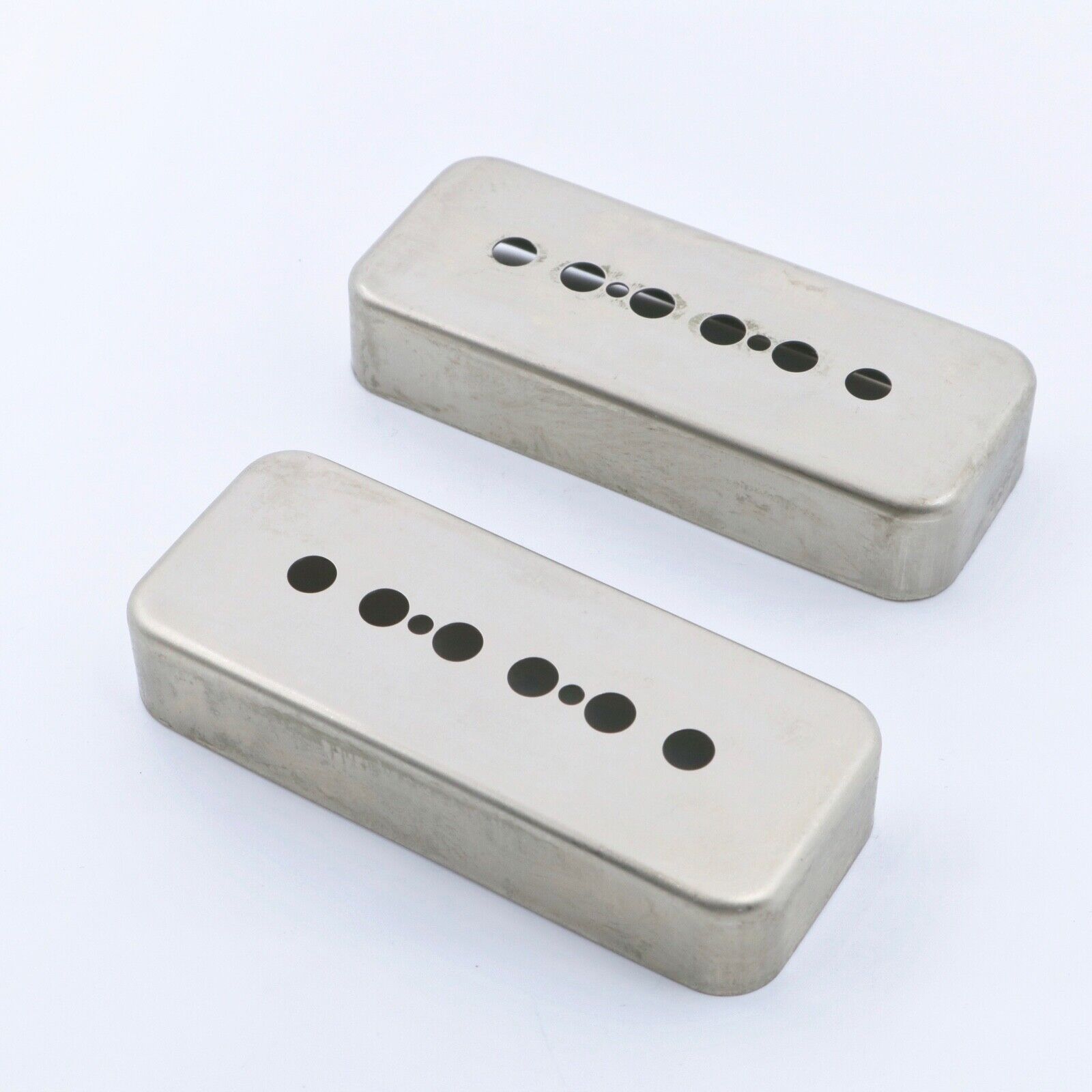 Lindy Fralin Raw Nickel  P90 Soapbar Pickup Covers - Pair /Mounting Strips