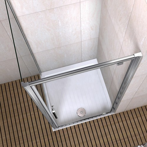 Pivot Shower Enclosure Glass Door Cubicle Screen Side Panel Shower Tray + waste - Picture 5 of 17