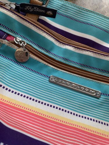 Lily Bloom Summer Striped Drop Shoulder Purse Bag Pre-owned Used See Photos - Picture 4 of 24