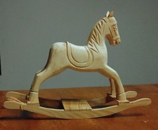 Vintage Handmade Wooden Carousel Rocking Horse Painting Craft