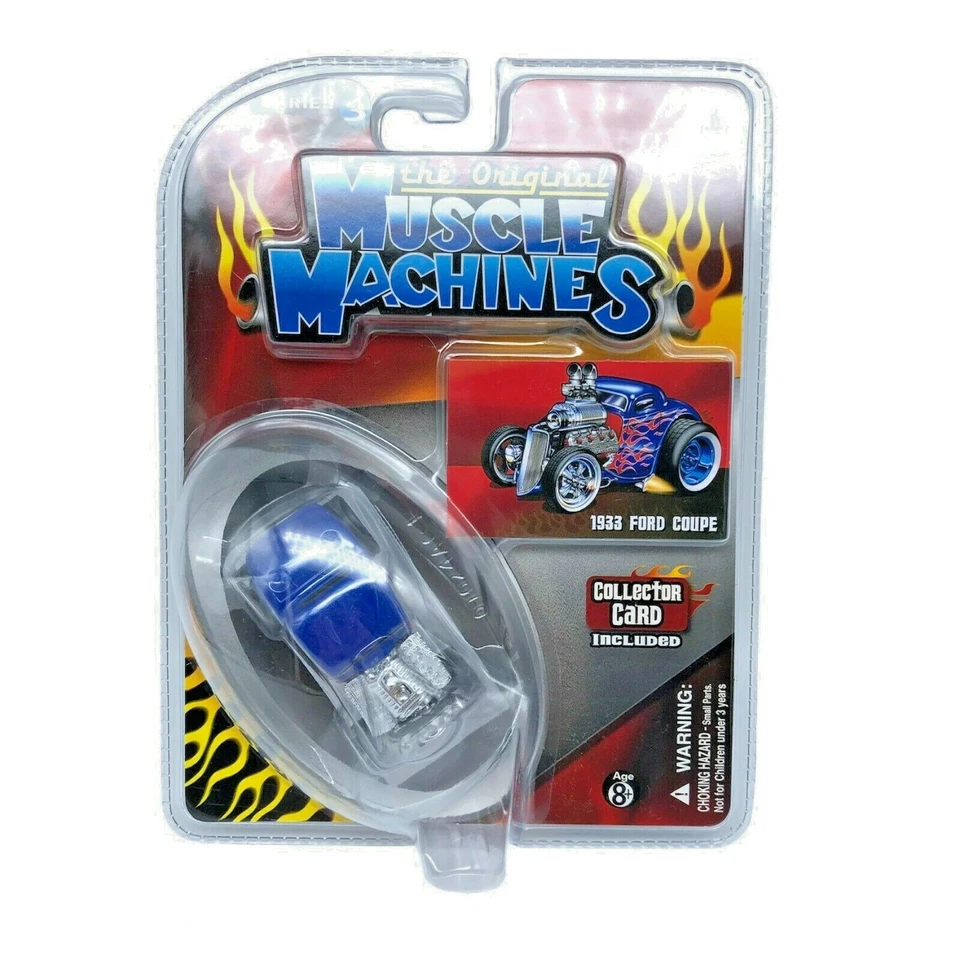 The Original Muscle Machines 1933 '33 Ford Coupe Car Blue Diecast 1/64 Series #3 - Image 2 of 4