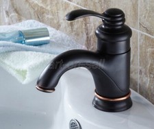 Deck Mounted Bathroom Faucet Oil Rubbed Black Bronze Finish Basin Sink Mixer Tap