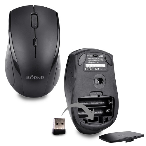 Wireless Multimedia Keyboard w/mouse M610-FULL SIZE- 2.4GHz 104-Key-SHIPS IN 24