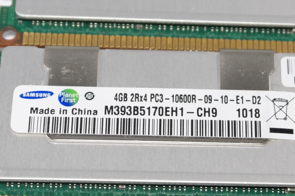 LOT 6X(24GB)SAMSUNG M393B5170EH1-CH9 4GB PC3-10600R DDR3 1333 2RX4 SERVER MEMORY - Image 2 of 3