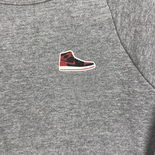 Air Jordan Sweatshirt Youth L Gray Fleece Sneaker Patch Logo - Picture 4 of 10