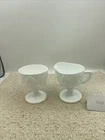 Vintage Indiana Glass Colony Harvest Grape Milk Glass Pedestal Creamer & Sugar