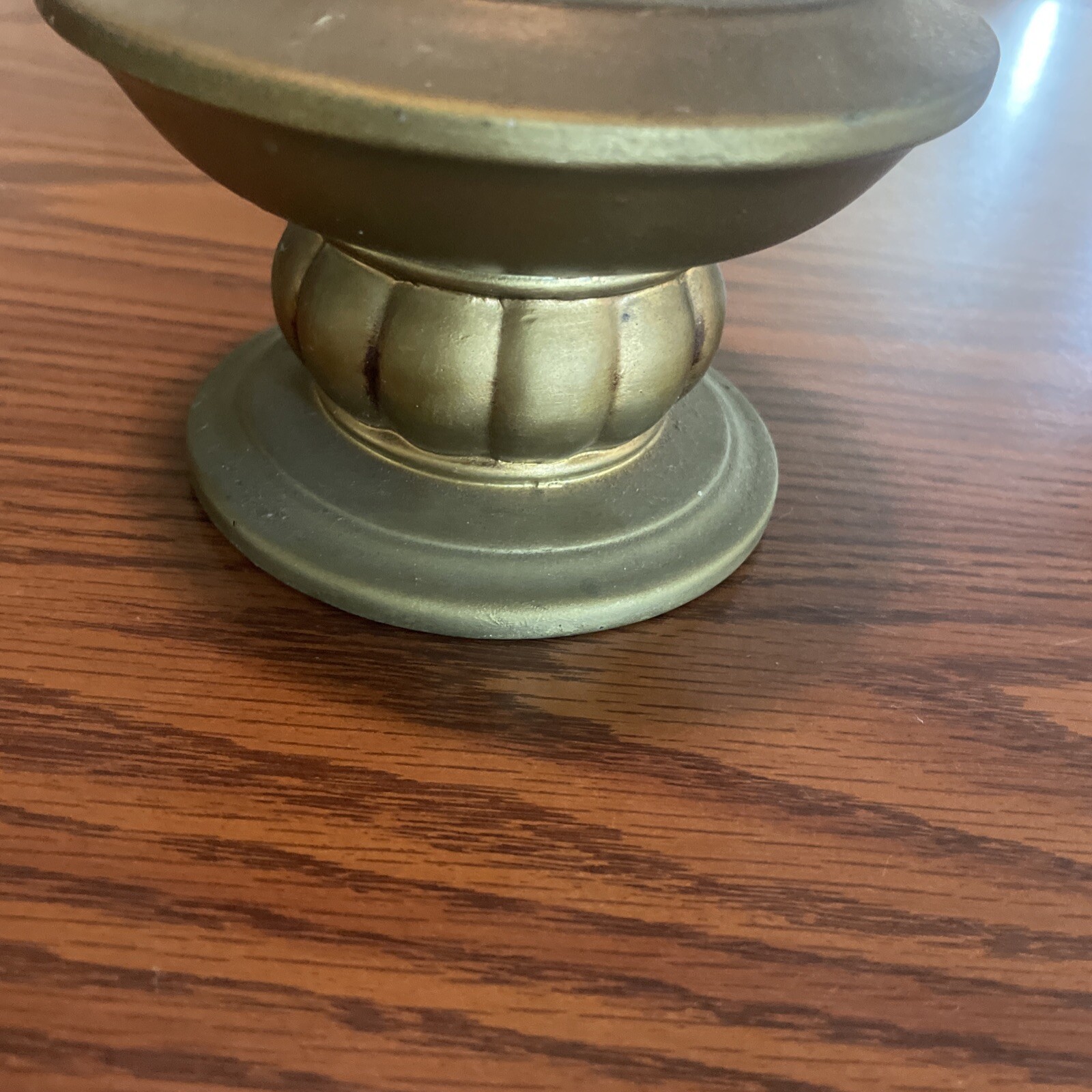 Vintage Pillar Candle Holder Trimont Ware Made in Japan Gold