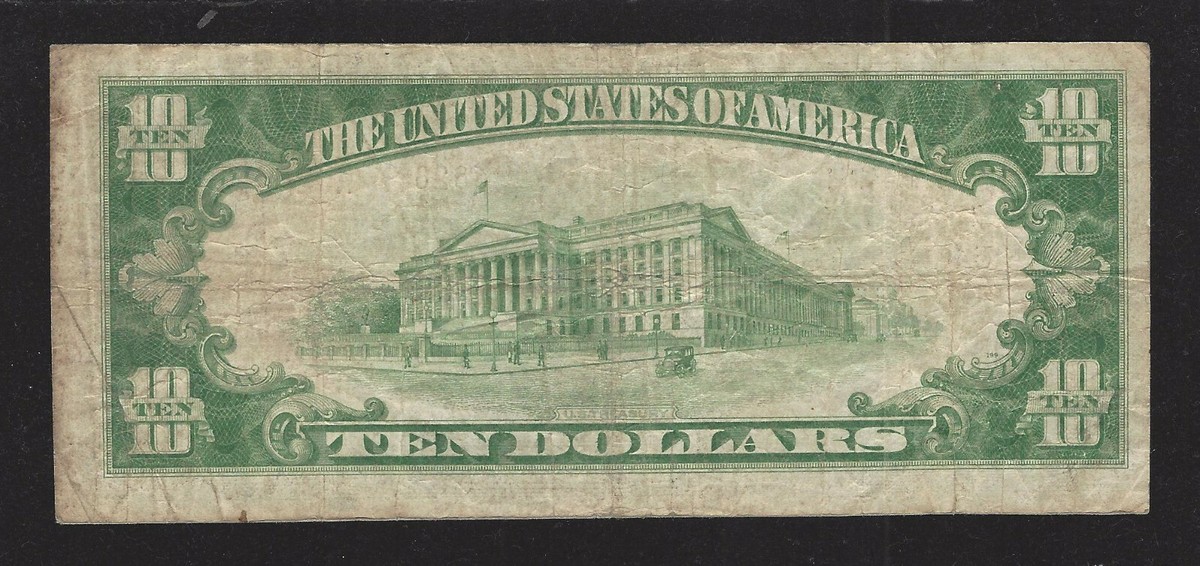 Saint Paul, Minnesota, Ch #6828, $10.00, 1929 T-2, About VF, 72