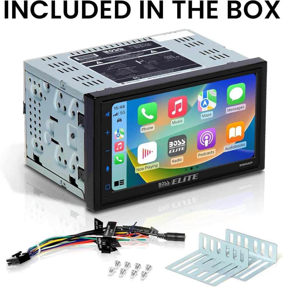 Boss 6.75" Touchscreen Double Din Car Stereo Receiver Apple CarPlay Android Auto - Image 4 of 4