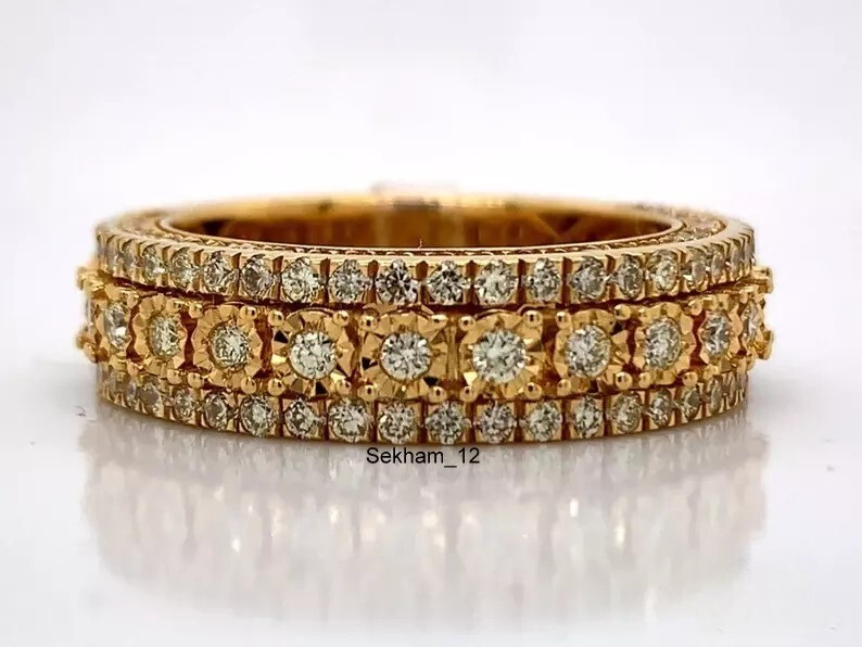 Moissanite Half Eternity Wedding Band Round Cut in Sterling Silver-image