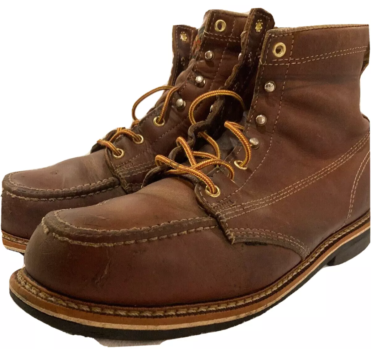 Thorogood American Heritage 6-inch Brown Moc Toe Work Boots 10.5 Steel  804-4375