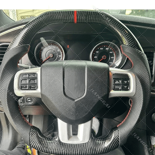 Volante de fibra de carbono compatible con Dodge Charger Challenger Durango 2011-2014 - Imagen 8 de 12