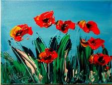 Large Contemporary Flowers Wall Decor   18x24 - Original hand painted Canvas