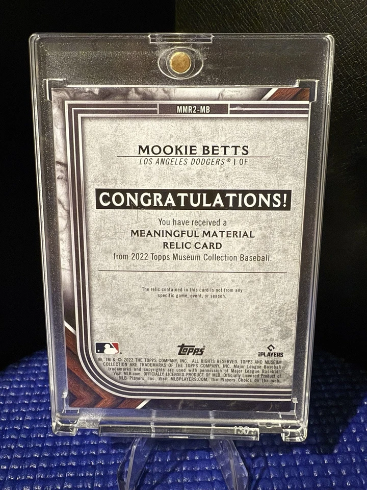 MOOKIE BETTS 2022 TOPPS MUSEUM COLLECTION GAME USED 2 COLOR PATCH /25 NRMT - Image 2 of 3