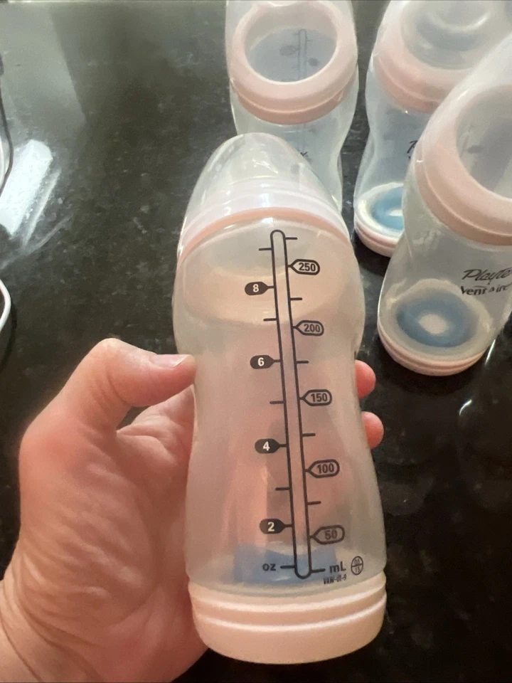 Lot Of 6 Playtex Baby Ventaire Anti Colic Baby Bottles 9oz Bottle 3 With Nipples - Image 3 of 3