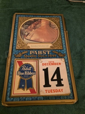 vintage Pabst Blue Ribbon PBR beer rare 1977 calendar bar sign 11x17 pub display