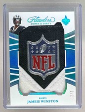 Jameis Winston 2025 Panini Flawless #45 NFL Shield Down and Dirty GU Patch 2/2