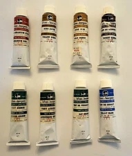 8 Lefranc & Bourgeois Vintage Oil Paints 40ml Made In France NOS