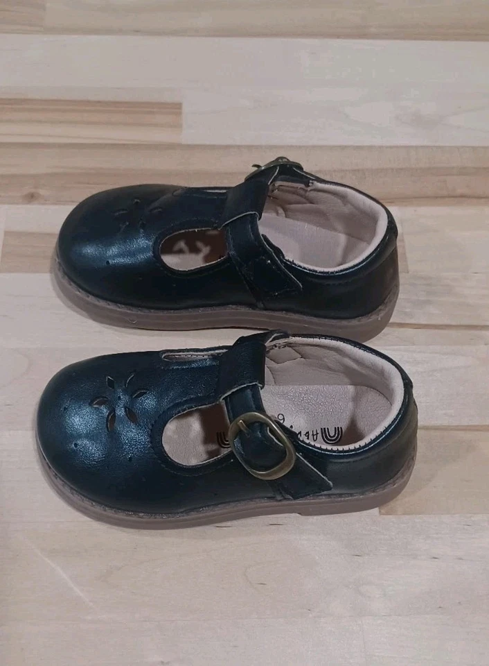 Zapatos Abby & Evie Mary Jane Niña Pequeña Talla 6 Negro Gancho y Lazo Ojales  Foto 2 de 4