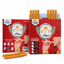 Organic Miswak Sticks Natural Toothbrush  Siwak Wooden Oral Whitener 10 Pack