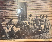 Vintage Documentary Photo Aids, Slaves In Front Of Slave Cabin, 11”X14”