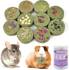 ERKOON Treats Rabbit Toys, 100% Edible Premium Timothy 10 Count (Pack of 1) 