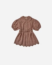 Rylee + Cru Olive Dress with Grapevine Embroidery Toddler 18-24 Months