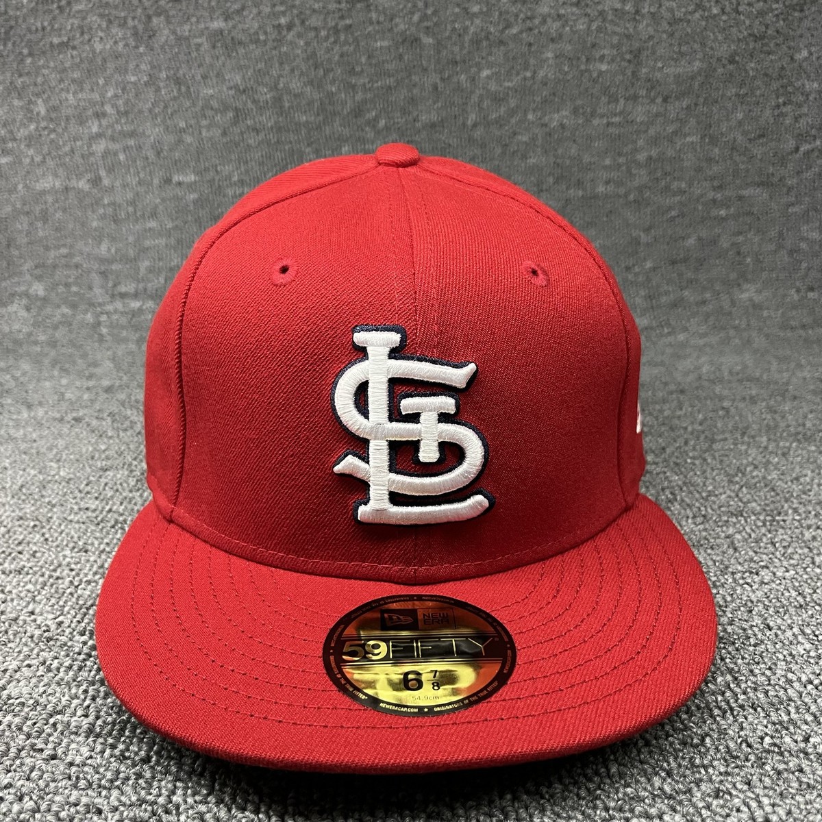 New Era 59FIFTY St. Louis Cardinals Red Fitted Hat White Logo Black 6 7/8