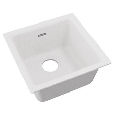 Elkay ELG1616WH0 Quartz Classic 15-3/4" Single Bowl Dual Mount Bar Sink White