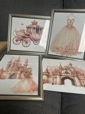 Set Of 4 Princess 8x10 Pictures With Frames