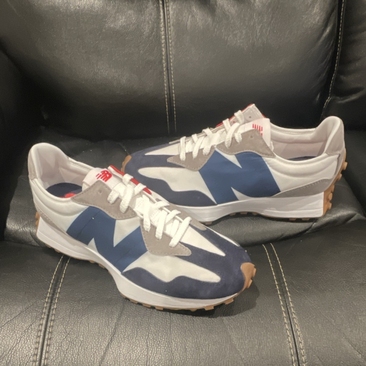New Balance 327 MS327WR Men's Sneakers White Navy Red Suede