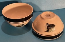 Lot of (2) FOLKCRAFT Stoneware 6" Cereal Bowls ~ LOON LAKE ~ Scotty Z NORTHWOODS