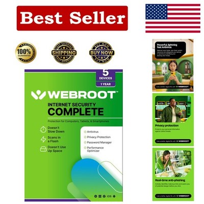 Complete Internet Security for 5 Devices: Antivirus, Password Manager & More!