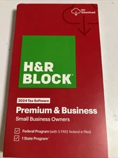 H&R Block Tax Software Premium & Business 2024 PC/Mac Federal + State e-Delivery