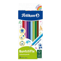 Pelikan Buntstifte Sechseckige Holzstifte Packung Mit 12 Farben Fsc