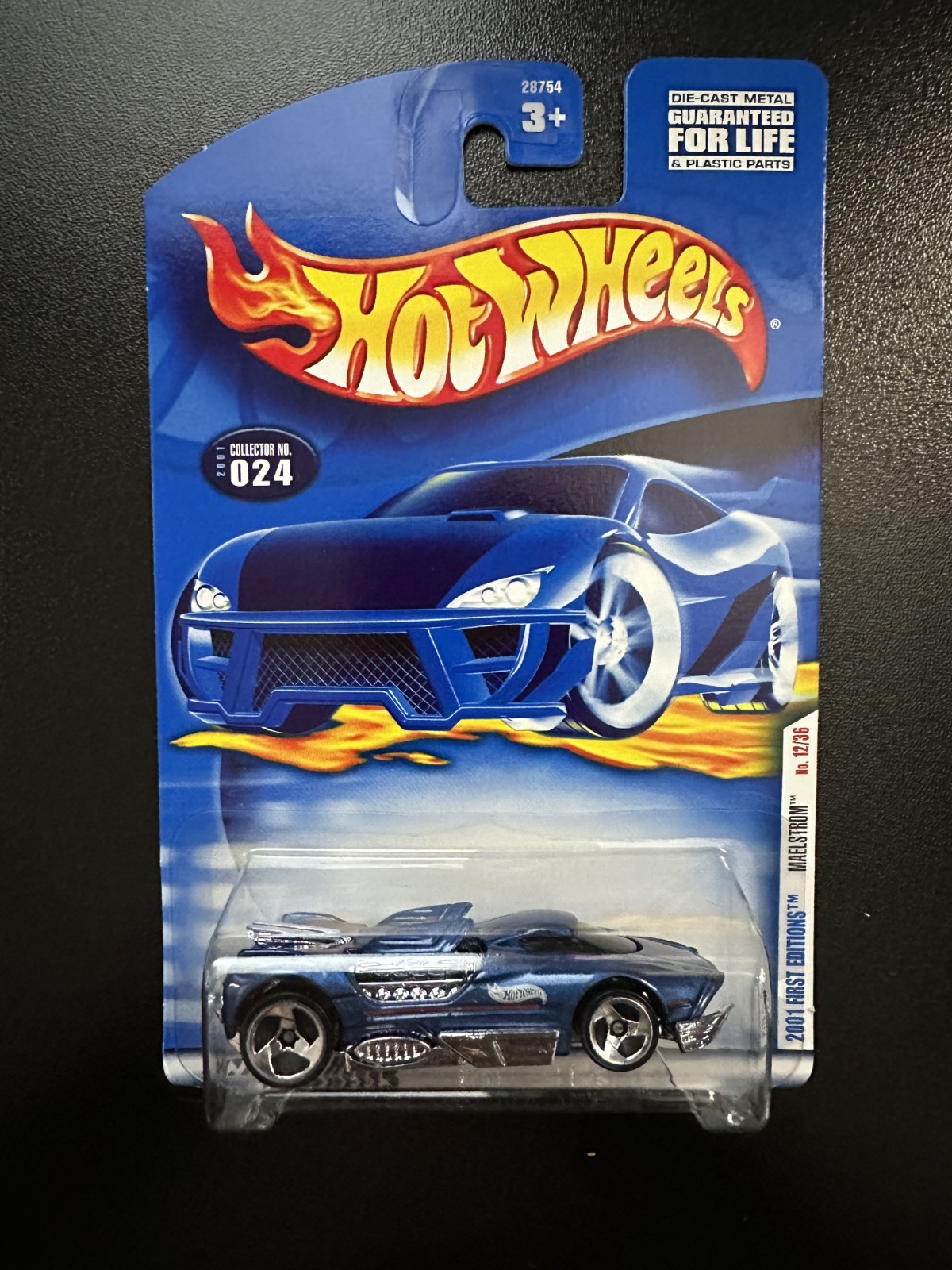 Hot Wheels #024 | Maelstrom (Metalflake Dark Blue) | 2001 First Editions