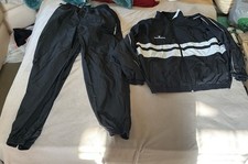 Vintage 1990s Diadora Trofeo Warmup Full Tracksuit Black Size XL