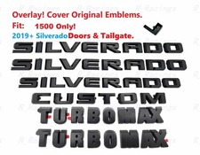 Overlay Matte Black Doors Tailgate Silverado Custom Turbomax Emblem 2019 1500