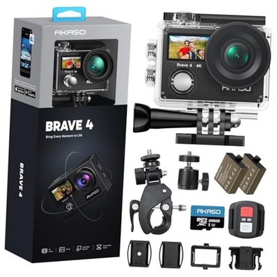 Brave 4 Action Camera with 128GB Micro SD U3 Card 4K30FPS With 128GB U3 Card