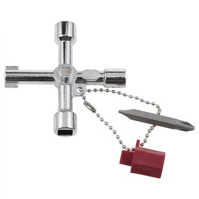 4 Way Cross Key Zinc Alloy Multifunction Triangle Wrench Plumber Electrician